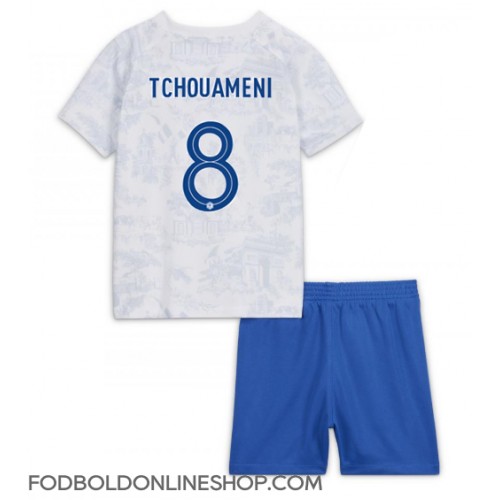 Frankrig Aurelien Tchouameni #8 Udebane Trøje Børn VM 2022 Kortærmet (+ Korte bukser)